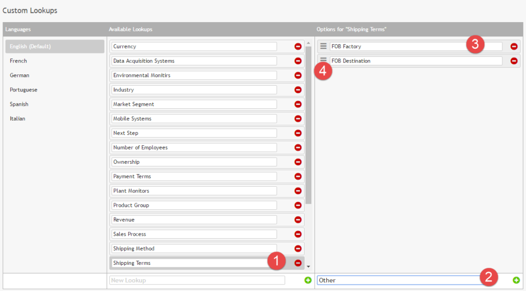 Fig 4: Adding values to a Custom Lookup field